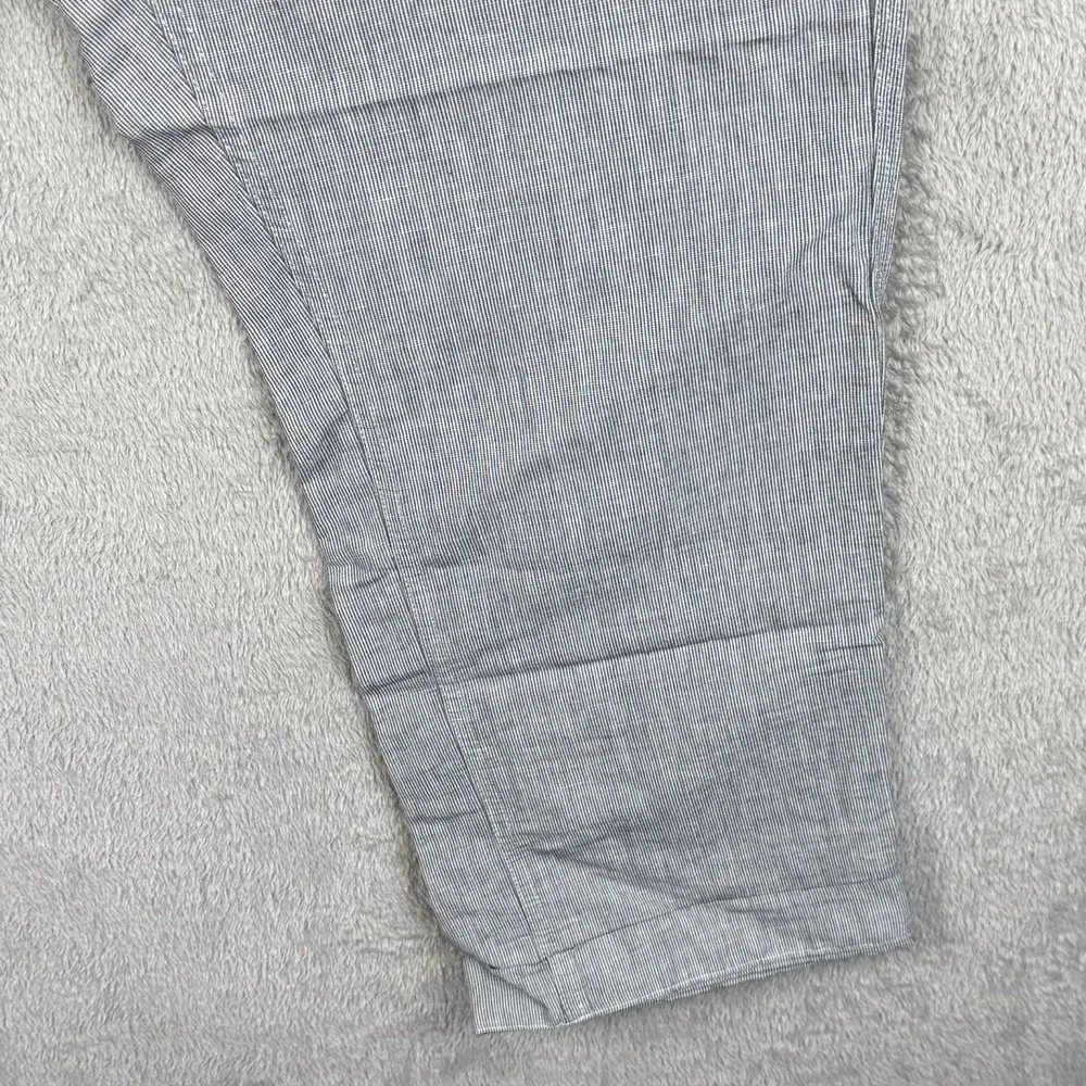 Banana Republic Pants Mens 34x30‎ Gray White PInstripe Straight Fit Linen NWT